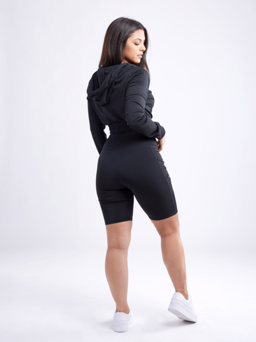 JupiterGear High-Waisted Workout Shorts with Pockets & Criss Cross Des