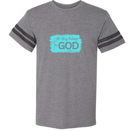 Mens Vintage Sport T-shirt All Glory Belongs to God Christian