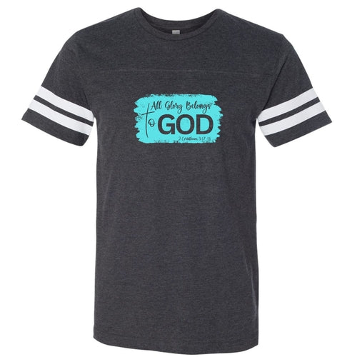 Mens Vintage Sport T-shirt All Glory Belongs to God Christian