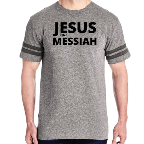 Mens Vintage Sport Graphic T-shirt Jesus one Messiah Black