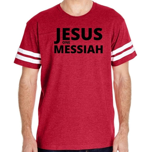Mens Vintage Sport Graphic T-shirt Jesus one Messiah Black