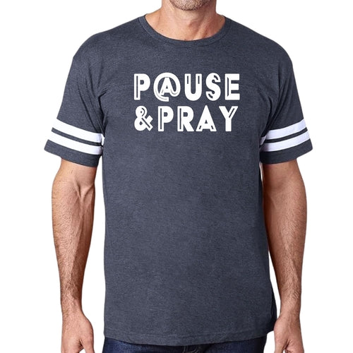 Mens Vintage Sport Graphic T-shirt Pause and Pray