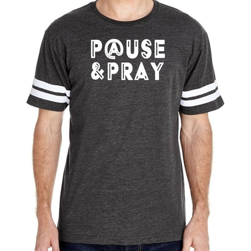 Mens Vintage Sport Graphic T-shirt Pause and Pray
