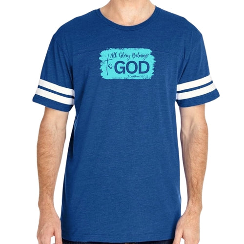 Mens Vintage Sport T-shirt All Glory Belongs to God Christian