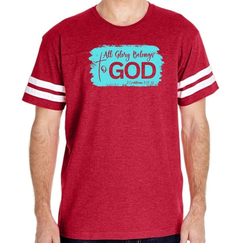 Mens Vintage Sport T-shirt All Glory Belongs to God Christian