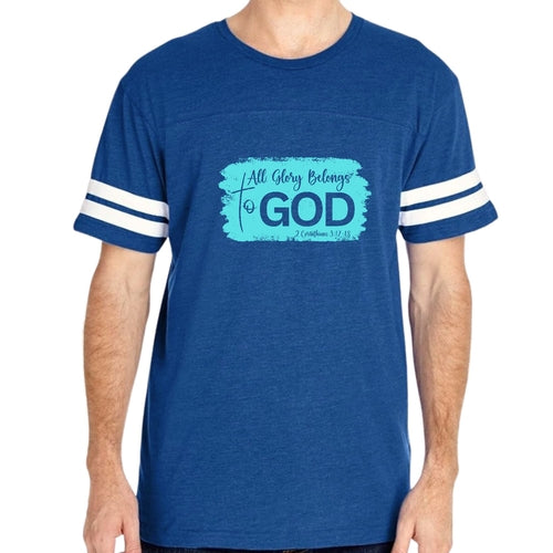 Mens Vintage Sport T-shirt All Glory Belongs to God Christian