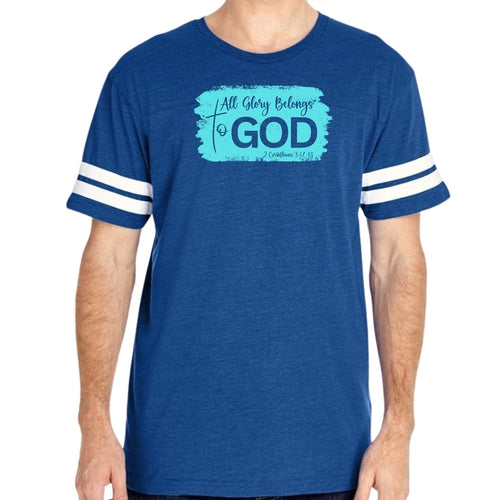 Mens Vintage Sport T-shirt All Glory Belongs to God Christian