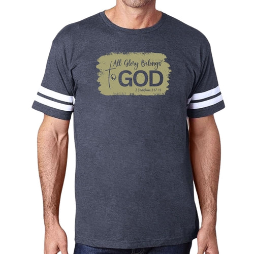 Mens Vintage Sport T-shirt All Glory Belongs to God - Olive Green