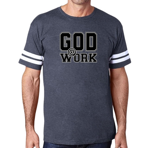 Mens Vintage Sport T-shirt God @ Work Print