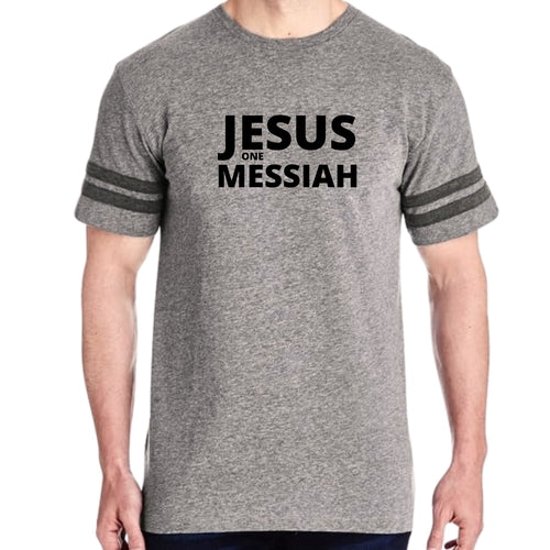 Mens Vintage Sport Graphic T-shirt Jesus one Messiah Black