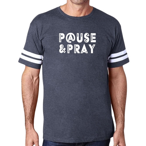 Mens Vintage Sport Graphic T-shirt Pause and Pray