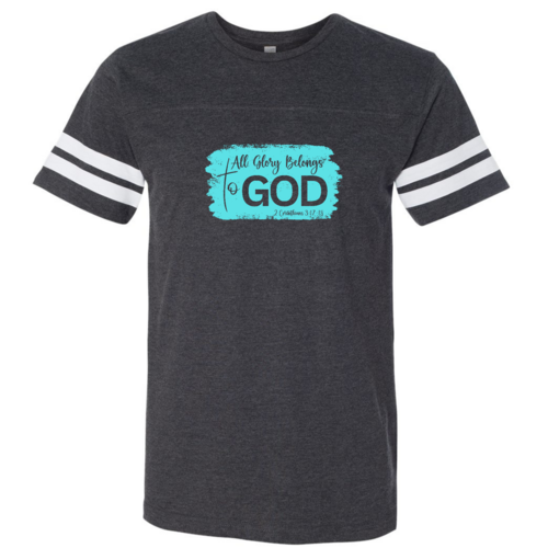 Mens Vintage Sport T-shirt All Glory Belongs to God Christian