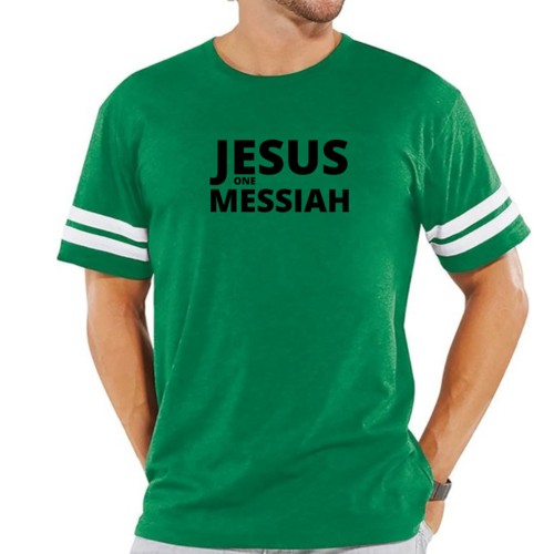 Mens Vintage Sport Graphic T-shirt Jesus one Messiah Black