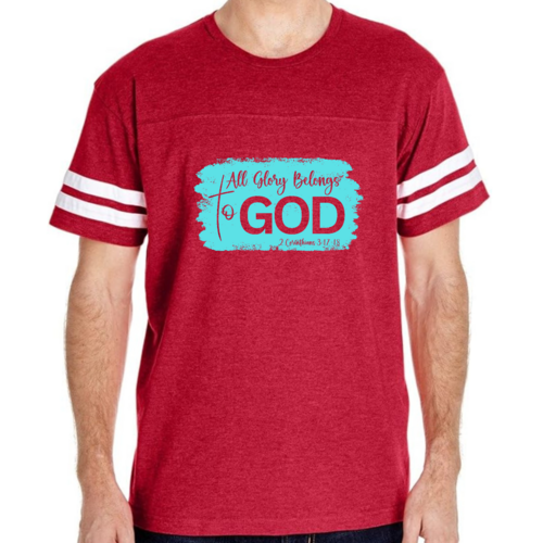 Mens Vintage Sport T-shirt All Glory Belongs to God Christian