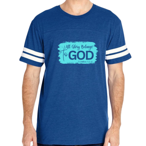 Mens Vintage Sport T-shirt All Glory Belongs to God Christian