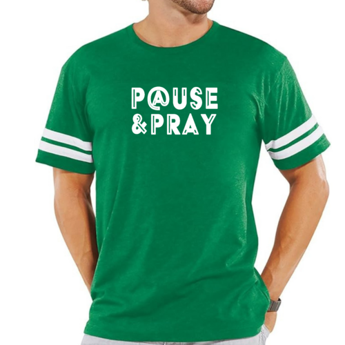 Mens Vintage Sport Graphic T-shirt Pause and Pray