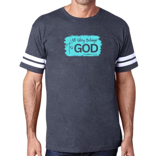 Mens Vintage Sport T-shirt All Glory Belongs to God Christian