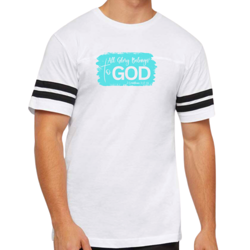 Mens Vintage Sport T-shirt All Glory Belongs to God Christian