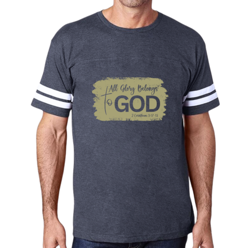 Mens Vintage Sport T-shirt All Glory Belongs to God - Olive Green
