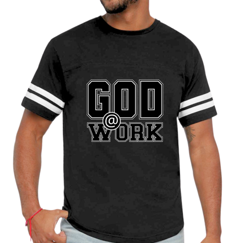 Mens Vintage Sport T-shirt God @ Work Print
