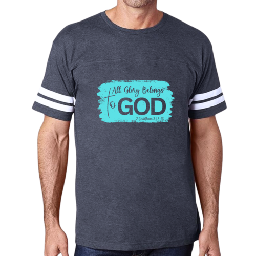 Mens Vintage Sport T-shirt All Glory Belongs to God Christian