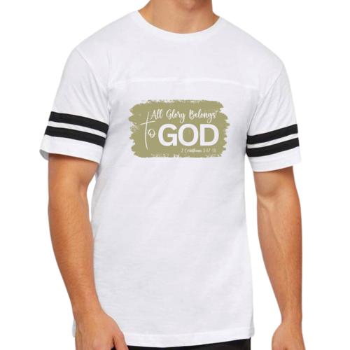 Mens Vintage Sport T-shirt All Glory Belongs to God - Olive Green