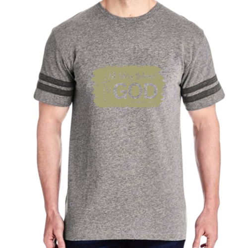 Mens Vintage Sport T-shirt All Glory Belongs to God - Olive Green