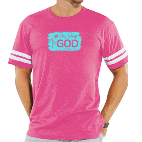 Mens Vintage Sport T-shirt All Glory Belongs to God Christian