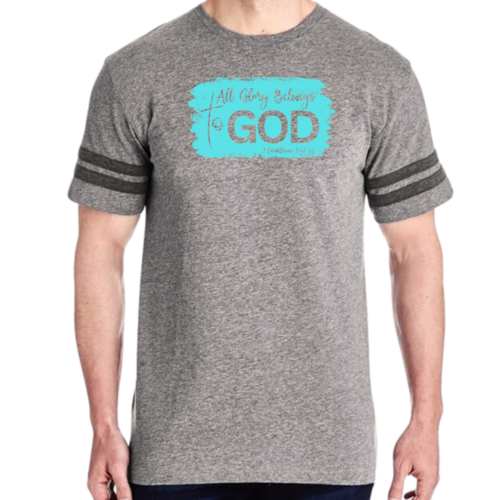 Mens Vintage Sport T-shirt All Glory Belongs to God Christian