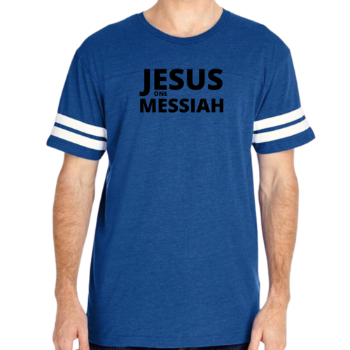 Mens Vintage Sport Graphic T-shirt Jesus one Messiah Black
