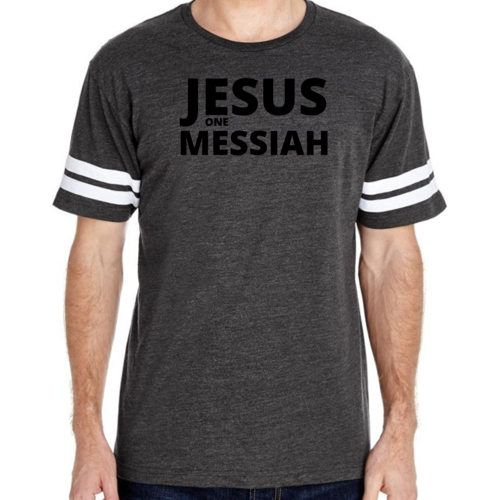 Mens Vintage Sport Graphic T-shirt Jesus one Messiah Black