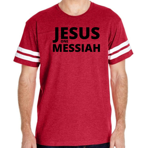Mens Vintage Sport Graphic T-shirt Jesus one Messiah Black