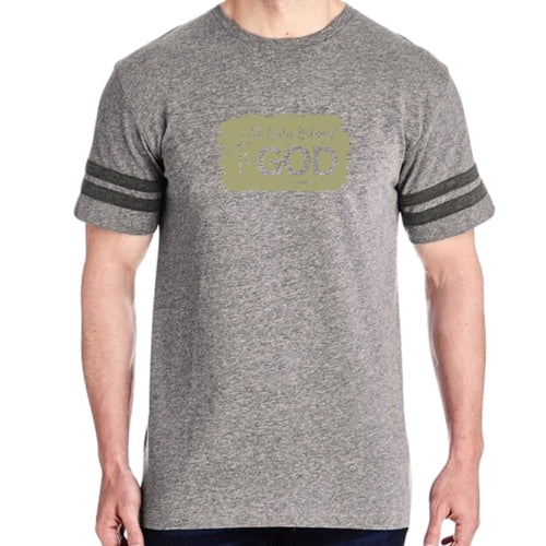 Mens Vintage Sport T-shirt All Glory Belongs to God - Olive Green