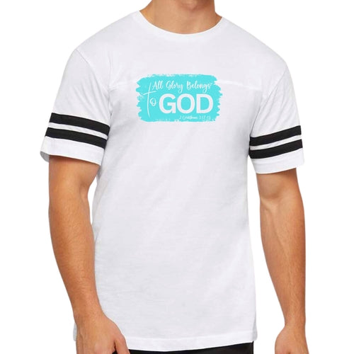 Mens Vintage Sport T-shirt All Glory Belongs to God Christian