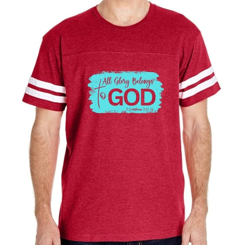 Mens Vintage Sport T-shirt All Glory Belongs to God Christian