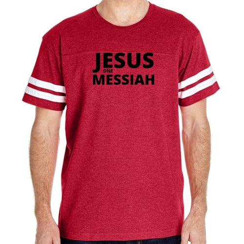 Mens Vintage Sport Graphic T-shirt Jesus one Messiah Black