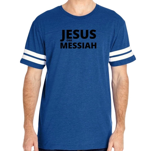 Mens Vintage Sport Graphic T-shirt Jesus one Messiah Black