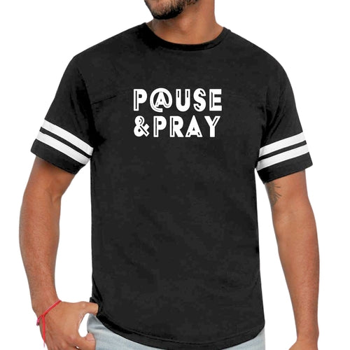Mens Vintage Sport Graphic T-shirt Pause and Pray