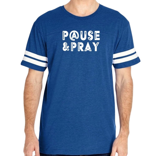 Mens Vintage Sport Graphic T-shirt Pause and Pray