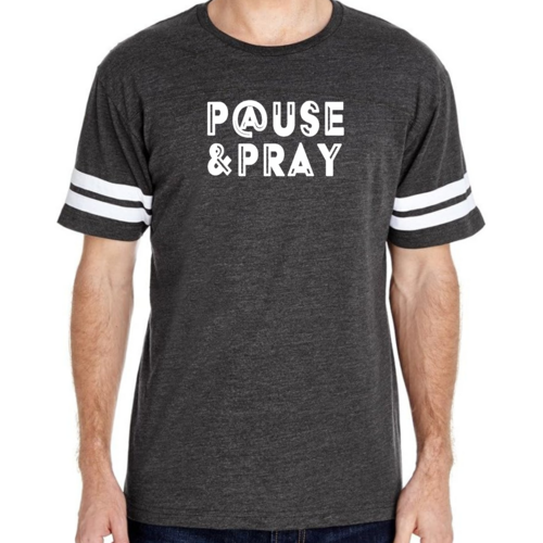 Mens Vintage Sport Graphic T-shirt Pause and Pray