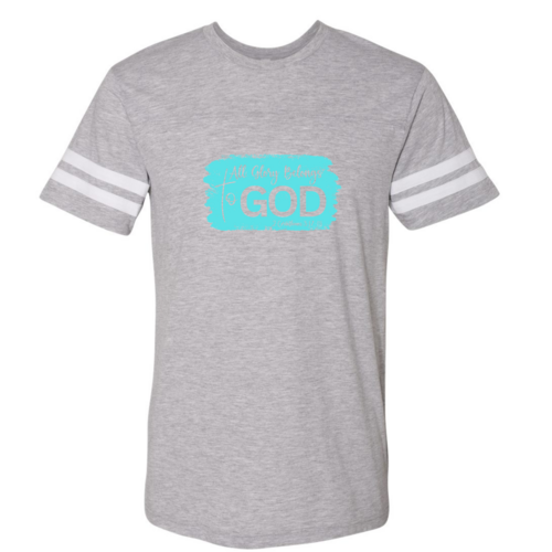 Mens Vintage Sport T-shirt All Glory Belongs to God Christian