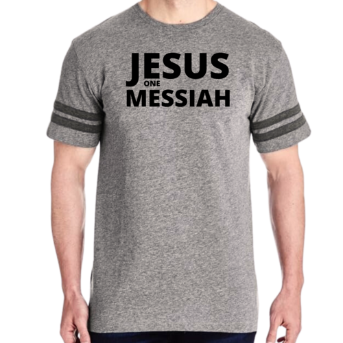 Mens Vintage Sport Graphic T-shirt Jesus one Messiah Black