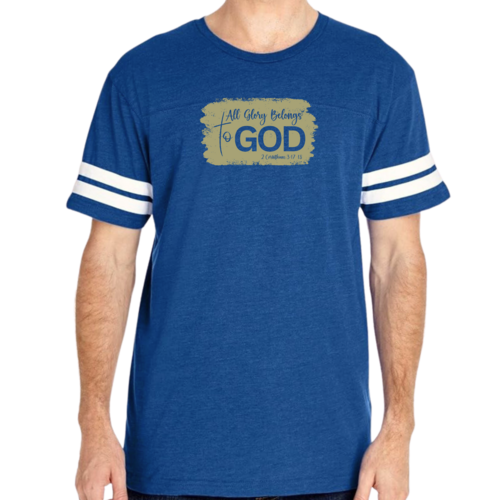 Mens Vintage Sport T-shirt All Glory Belongs to God - Olive Green