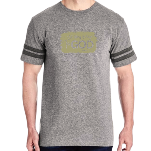 Mens Vintage Sport T-shirt All Glory Belongs to God - Olive Green