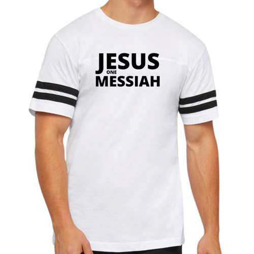 Mens Vintage Sport Graphic T-shirt Jesus one Messiah Black