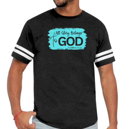 Mens Vintage Sport T-shirt All Glory Belongs to God Christian
