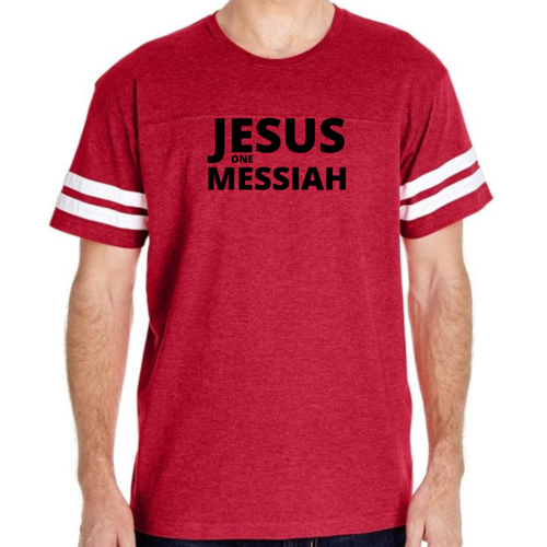 Mens Vintage Sport Graphic T-shirt Jesus one Messiah Black