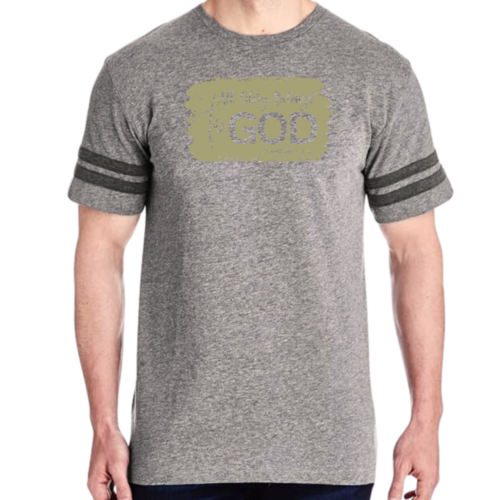 Mens Vintage Sport T-shirt All Glory Belongs to God - Olive Green