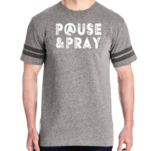 Mens Vintage Sport Graphic T-shirt Pause and Pray