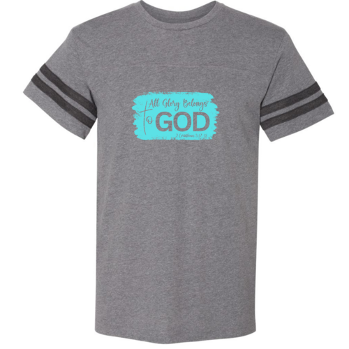Mens Vintage Sport T-shirt All Glory Belongs to God Christian